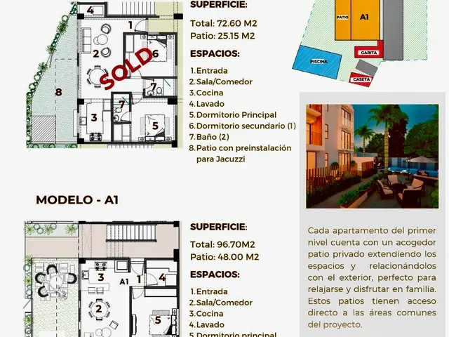 Apartamento con patio de 3 Habs / 2 baños (A-1) — foto 3